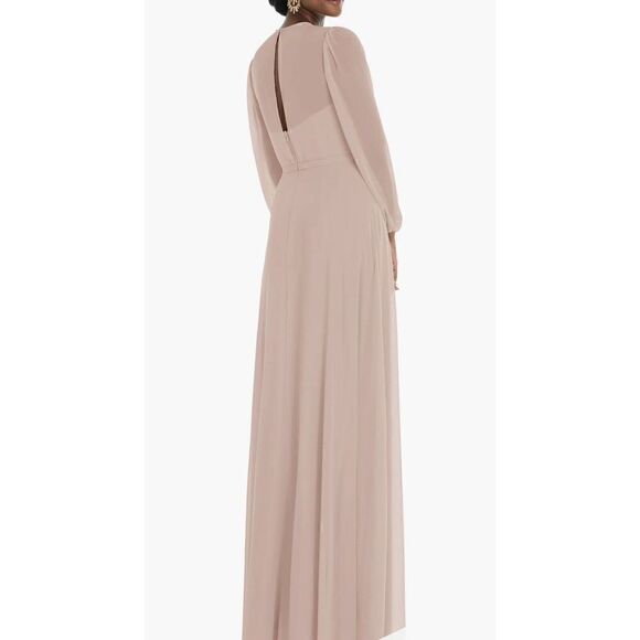 NWT Dessy Collection Sz 16-R Toasted Sugar Long Sleeve Evening Gown. $265.00 - Picture 2 of 10